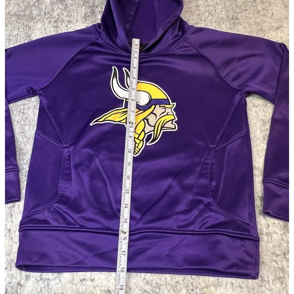Minnesota Vikings Hoodie Youth Boys 8 Purple Pullover NFL Activewear Sweatshirt - Picture 10 of 11